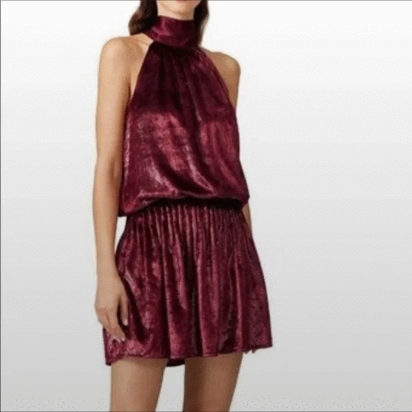 Ramy Brook Red Velvet Ellin keyhole Dress New Tags - Picture 4 of 5